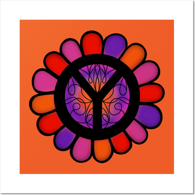 HIPPIE Lifestyle Flower Peace Sign Wall Art by SartorisArt1